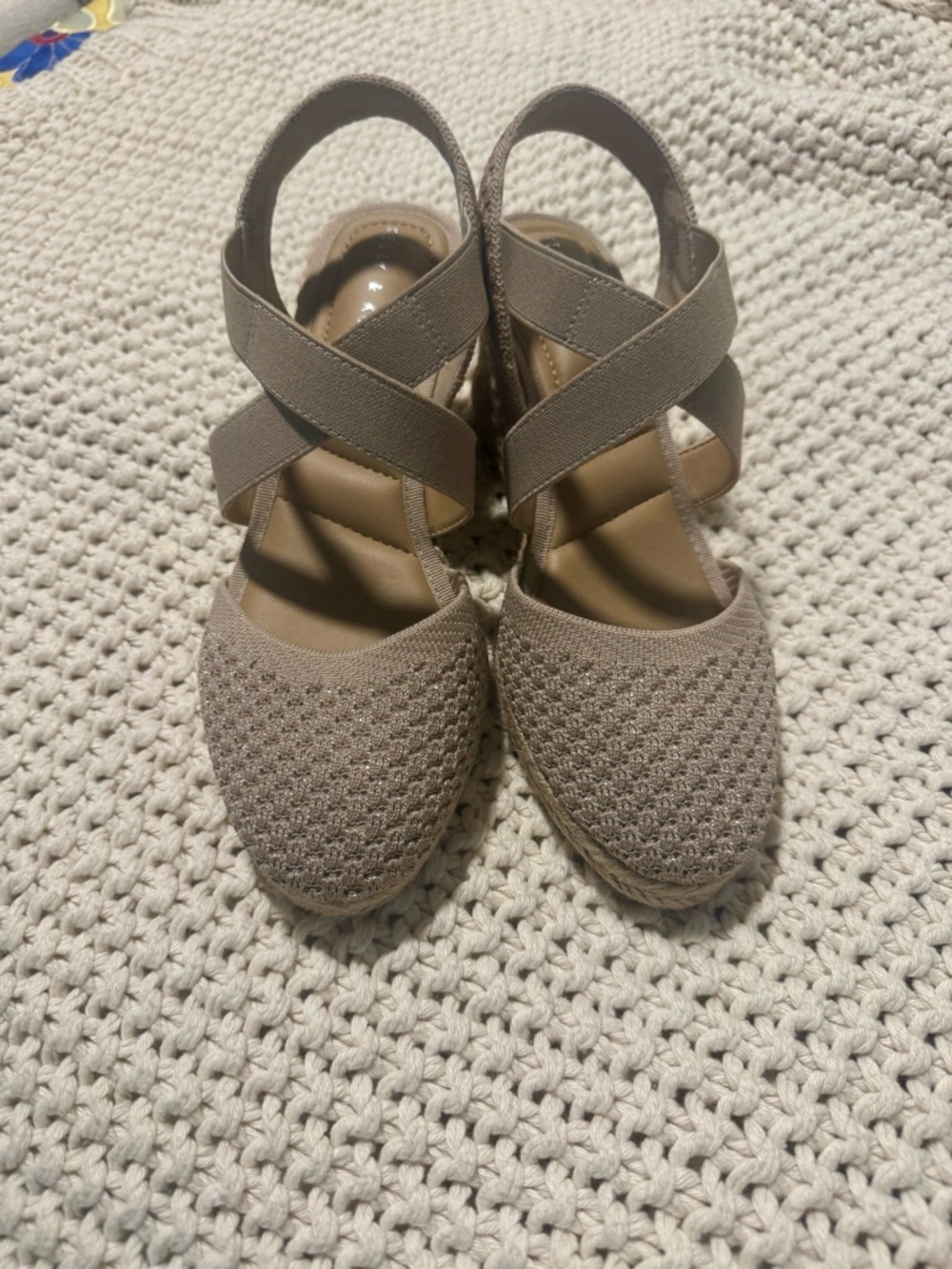 Kelly & Katie Cream Espadrille Ankle-Tie Wedge - Picture 3 of 8